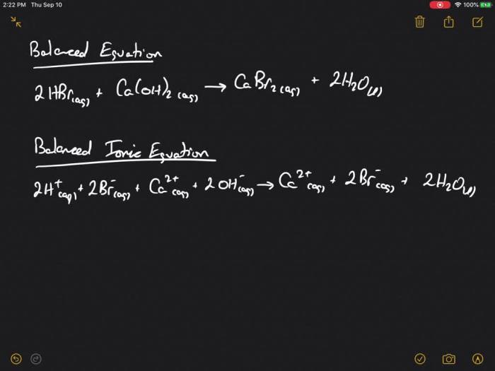 Hydrobromic acid and calcium hydroxide