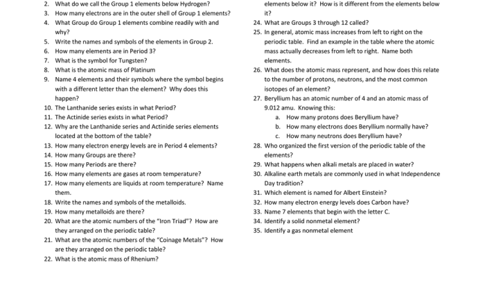 Periodic table scavenger hunt worksheet