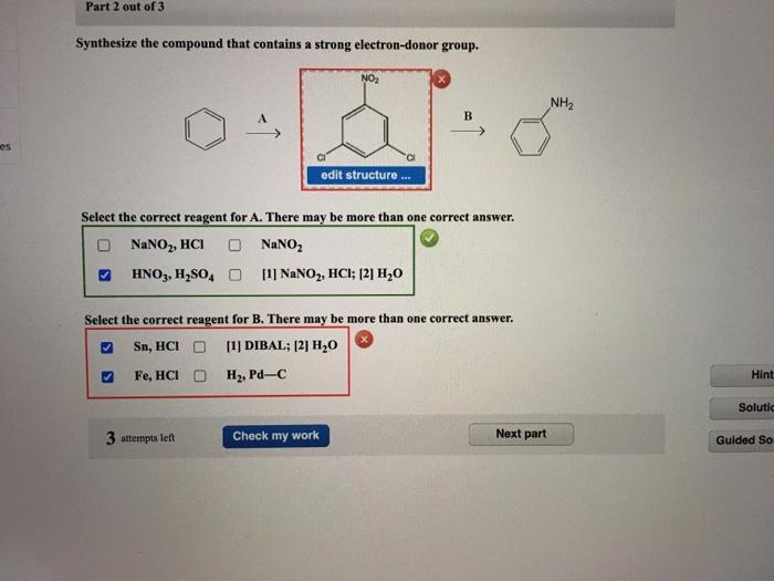 Synthesize compound following benzene answer sure parts