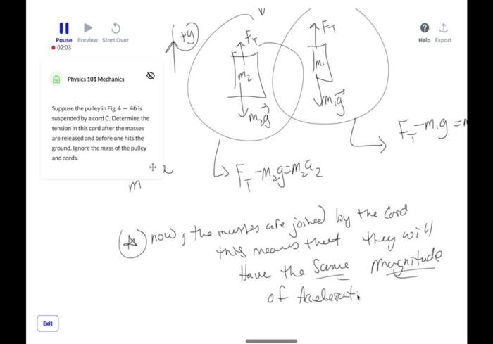 Pulley physics fbd consider movable