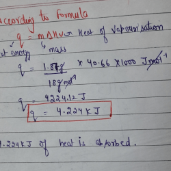 Heat water kj mol vaporization atmospheric boils absorbed much transcribed text show pressure when